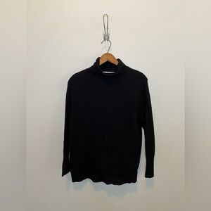 Chelsea & Theodore Black Ribbed Turtleneck Sweater